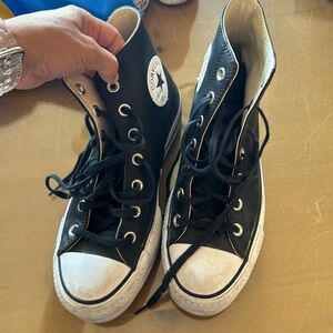 Black platform converse sneakers
